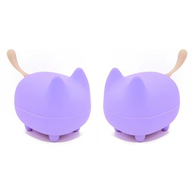 gingo 2PCS Portable Bluetooth Speakers, Mini Wireless Speakers with Clarity Stereo, Super Bass,TWS Pairing,Built-in Mic,40H Playtime,Rich Room-Filling Sound, Cute Pet Speaker (Purple)