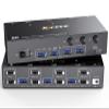 8K Displayport KVM Switch 2 Monitors 3 Computers 8K@60Hz 4K@144Hz,Camgeet Dual Monitor KVM Switch Displayport with 4 USB 3.0 Ports for USB Devices,Wired Remote and 12V Power Adapter Included view 1