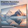 8K Displayport KVM Switch 2 Monitors 3 Computers 8K@60Hz 4K@144Hz,Camgeet Dual Monitor KVM Switch Displayport with 4 USB 3.0 Ports for USB Devices,Wired Remote and 12V Power Adapter Included view 4