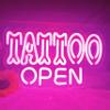 Pink Tattoo Open Neon Sign,LED Tattoo Neon Light with a Dimmable Switch,Arylic Tattoo Shop Sign Glow Banner for Tattoo Salon, Studio, Shop Plaque,12x 7" view 2