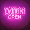 Pink Tattoo Open Neon Sign,LED Tattoo Neon Light with a Dimmable Switch,Arylic Tattoo Shop Sign Glow Banner for Tattoo Salon, Studio, Shop Plaque,12x 7" view 4