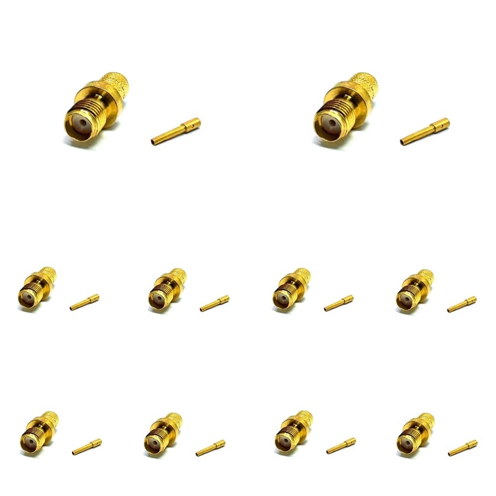 RFVOTON SMA Female Crimp Connector, SMA Female Plug Crimp Connector for RG8X,LMR240, KMR240,4D-FB,CNT240, RG8 Mini Coax Cable (Pack of 10)