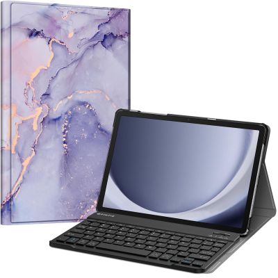 FINTIE Keyboard Case for Samsung Galaxy Tab A11+ Plus 2025/ A9+ Plus 11 Inch 2023, Slim Lightweight Stand Cover with Magnetically Detachable Wireless Bluetooth Keyboard, Lilac Marble