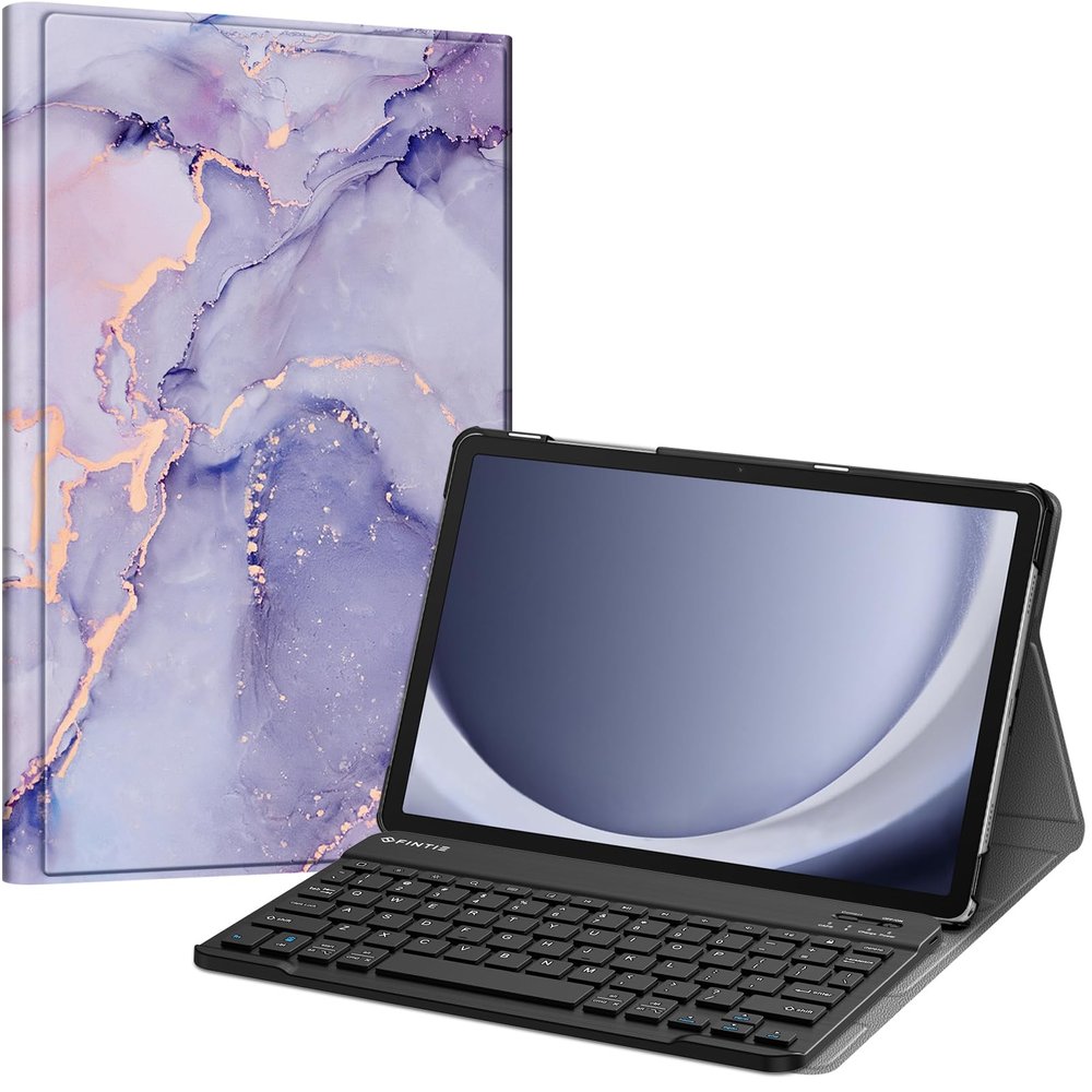 FINTIE Keyboard Case for Samsung Galaxy Tab A11+ Plus 2025/ A9+ Plus 11 Inch 2023, Slim Lightweight Stand Cover with Magnetically Detachable Wireless Bluetooth Keyboard, Lilac Marble