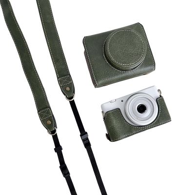 Andoer Digital Camera Case, PU Leather Camera Storage Bag with Detachable Shoulder Strap Compatible with Sony ZV1-F/ ZV1M2, Green