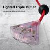 FSTSN Retractable Extension Cord Reel 75 Feet - 14 AWG/3C SJTOW Heavy Duty Power Cord with 3 Lighted Outlets & 10A Circuit Breaker -Indoor Use for Garage, Workshop, Garden, Home (Red) view 4
