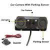 3in1 Backup Camera Kits, LED Car Rear View Parking Reversing Security Camera with One Buzzer,Two Radar Sensor HD Night Vision Waterproof for Truck SUV Van RV Parking view 2