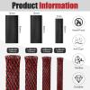 Tatuo 65.6 ft Expandable Braided Cable Sleeve Multi Size Braided Wire Sleeve with 120 Pcs Heat Shrink Tubing for Television Audio Computer Cables Video Pets,1/4 in,2/5 in,1/2 in,3/4 in(Red, Black) view 2
