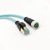 32.8ft M12 4 Pin to RJ45 Industrial Ethernet Cable, M12 4 Pin D Code Female to RJ45 Male Connector Cable High Flex Cat7 Shielded Field Wireable Cable Assembly for Automation Application 10Meter view 1