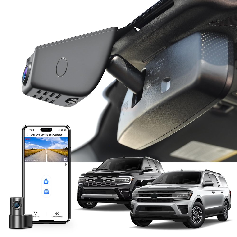 Mangoal Front 4K & Rear 1080p Dash Cam Custom fit for Ford Expedtion/Expedtion MAX 2018-2025, XLT Limited Timberline King Ranch Platinum, Integrated OEM Look, UHD 2160P Video, App & WiFi, 128GB Card