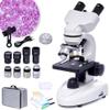 SELFIE CAT Binocular Compound Microscope 200X-5000X Magnification Microscope for Adults & Students, Binocular Laboratory Microscope with Wide Field, Microscopes Eyepieces Kit for School & Home view 1