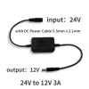24V to 12V 1A-5A Buck Model Converter 24V to 12V 60W Waterproof DC DC Step Down Model with DC Power Cable 5.5mm x 2.1mm (Color : 24V to 12V 3A, Size : 24V(15-36V)_12V) view 2
