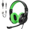 ShinePick Kids Headphones, Over-Ear Girls Boys Gaming Headphones with Microphone and Volume Control for Kids Teens Online School, Travel (Green) view 1