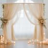 20x10 Champagne Tulle Backdrop Curtains for Parties, Sheer Backdrop Curtain Wedding Photo Backdrop Drapes for Baby Shower Photography Birthday Party view 2