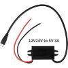 12V24V to 5V 3A 15W Step Down Buck Converter Car Male Female USB DC DC Power Supply Module for Mini USB Micro USB Adapter (Color : Micro USB, Size : 12V24V_5V3A) view 2