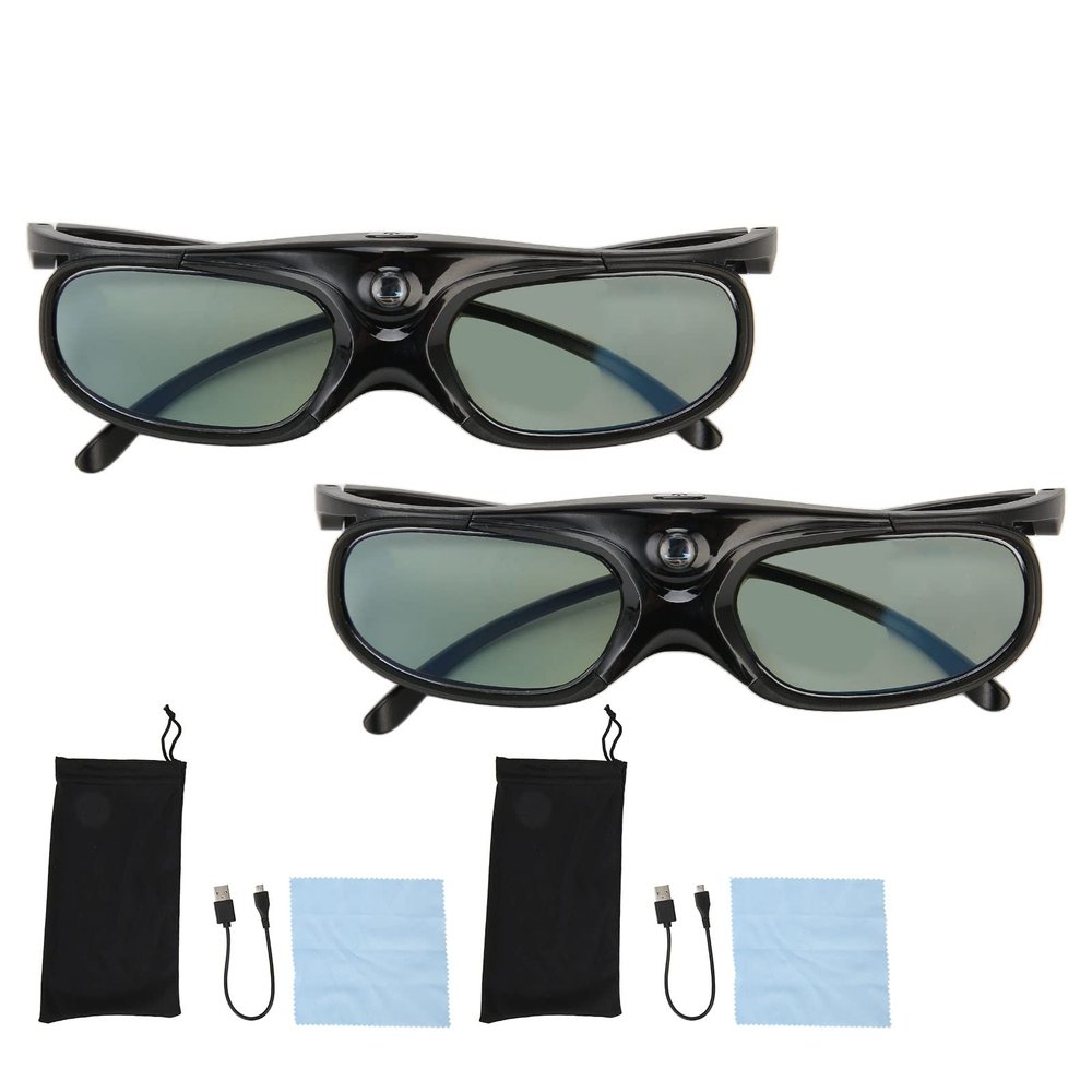 QANYEGN 3D Active Glasses, Projector Glasses, Active Shuer 3D Glasses, Ideal for Providing an Immersive and Seamless 3D Viewing Experience