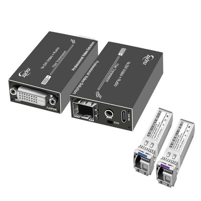 Zhpuostd 4K DVI Over Fiber Extender Kit with 10G SFP+ Modules, Mini Transceiver Supports Dolby/DTS Audio & 3D Video, Up to 20km Transmission, Plug & Play Installation, a Pair