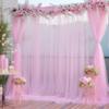 20x10 Pink Tulle Backdrop Curtains for Parties, Sheer Backdrop Curtain Wedding Photo Background Drapes for Baby Shower Photography Birthday Party view 1