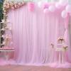 20x10 Pink Tulle Backdrop Curtains for Parties, Sheer Backdrop Curtain Wedding Photo Background Drapes for Baby Shower Photography Birthday Party view 2