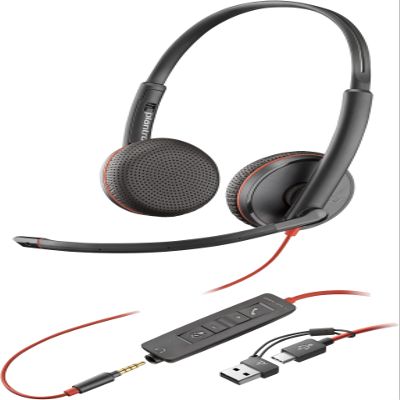 Poly Headphones Cable USB Type C and 3 5mm Microphone Boom SoundGuard Digital