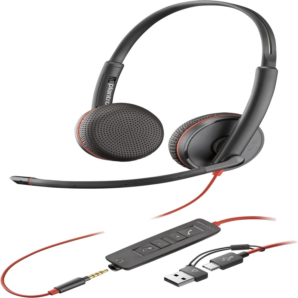 Poly Headphones Cable USB Type C and 3 5mm Microphone Boom SoundGuard Digital