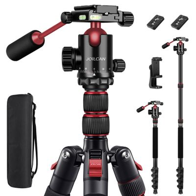 JOILCAN Camera Tripod, 83" Heavy Duty Aluminum Tripod for DSLR/Camera/Smartphone - with Handle, Converts to Monopod, Holds 35lbs