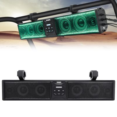 TIPHOPE 26 Inch UTV Sound Bar w/6 Speaker,ATV SoundBar Bluetooth with RGB Lighting,Music Sync Waterproof Golf Car Sound Bar with Back Light for ATV UTV Golf Cart w/1.75-2.25" Roll Bar-2 Year Warranty