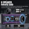 TIPHOPE 26 Inch UTV Sound Bar w/6 Speaker,ATV SoundBar Bluetooth with RGB Lighting,Music Sync Waterproof Golf Car Sound Bar with Back Light for ATV UTV Golf Cart w/1.75-2.25" Roll Bar-2 Year Warranty view 3