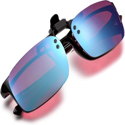 Pilestone Color Blind Glasses for Red-Green/Blue-Yellow Color Vision Deficiency Indoor/Outdoor Use ~ Pick Yours (Clip-on TP-029 Lens B for Strong Red-Green Deficiency)