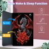 EDGFRTOIO Keyboard Case for Kindle Fire Max 11 (13th Generation, 2023 Release), PU Leather Keyboard Cover with Detachable Wireless Bluetooth Keyboard, Auto Wake/Sleep, Diamond Dragon Rose view 4