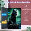 EDGFRTOIO Keyboard Case for Kindle Fire Max 11 (13th Generation, 2023 Release), PU Leather Keyboard Cover with Detachable Wireless Bluetooth Keyboard, Auto Wake/Sleep, Black Panther Moon Night view 4