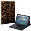 EDGFRTOIO Keyboard Case for Kindle Fire HD 10&10 Plus 2021/2023 10.1" - Slim Keyboard Cover Folio Stand Case Detachable Wireless Keyboard for Fire HD 10 Plus (11th Gen), Leopard Skin view 1