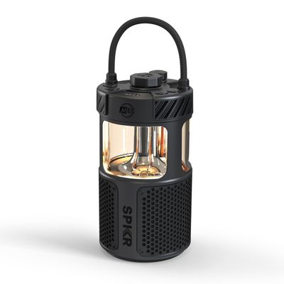 MEE Audio lightSPKR Bluetooth Wireless Speaker w/Camping Lantern: 360 Audio, 3 Audio Modes, 2 Light Colors & Infinite Brightness Adjustment, IPX6 Waterproof for Indoor & Outdoor use (Midnight Black)