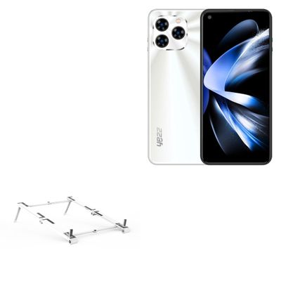 BoxWave Stand and Mount Compatible with Yezz Art 3 Pro - Pocket Aluminum Stand 3-in-1, Portable Multi Angle Viewing Riser - Metallic Silver