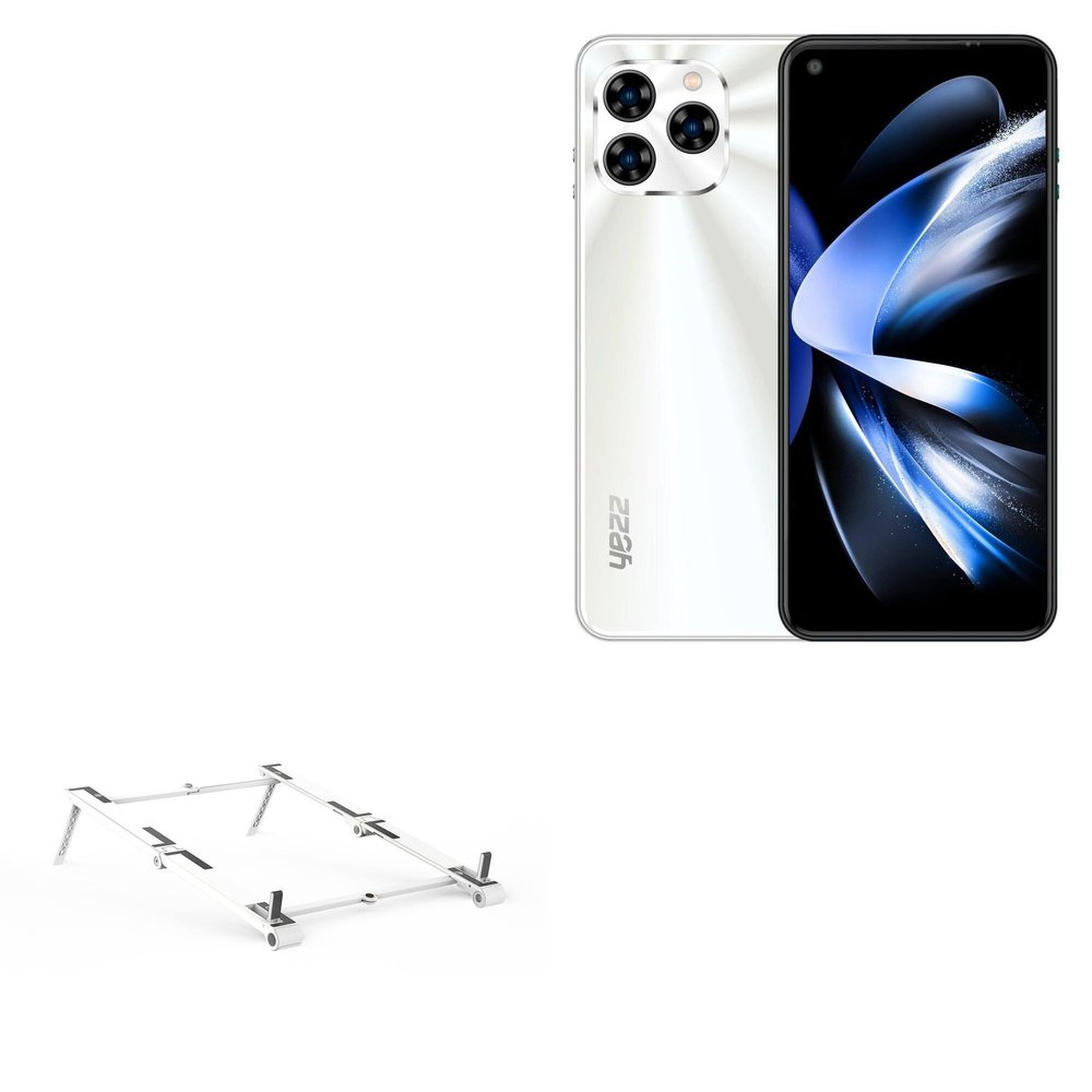 BoxWave Stand and Mount Compatible with Yezz Art 3 Pro - Pocket Aluminum Stand 3-in-1, Portable Multi Angle Viewing Riser - Metallic Silver