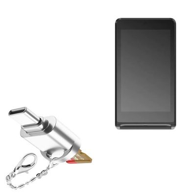 BoxWave Adapter Compatible with Castles SATURN1000 MINI - Micro SD Card miniReader, USB Type-C OTG Reader USB3.0 Adapter Keychain - Metallic Silver