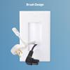 Cable Matters 2-Pack 1-Gang Wall Cable Pass Through, Brush Wall Plate with Bracket, InWall Cable Management Solution for Home and Office, White view 2