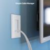 Cable Matters 2-Pack 1-Gang Wall Cable Pass Through, Brush Wall Plate with Bracket, InWall Cable Management Solution for Home and Office, White view 3