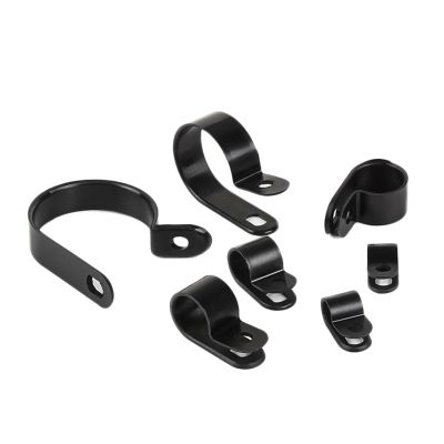 100PCS Thicken Plastic R Type Cable Clamp Fixed Insulation Cable Clips Cable Management Wire Fixing Clip Line Organizer (Size : U 3.3mm 100pcs BK)