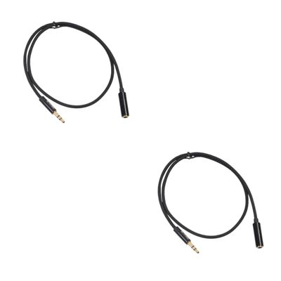 HOMSFOU 2pcs Extension Cable Headphone Extension Line Trrs Cable Black Male to Female for iOS Devices