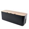 Cable Management Box Cable Organizer Box Extension Cord Power Surge Protector Wire Management Shield Box Wire Organizer Cover, for Desktop, Home, Office, Kitchen, Black, Large view 1