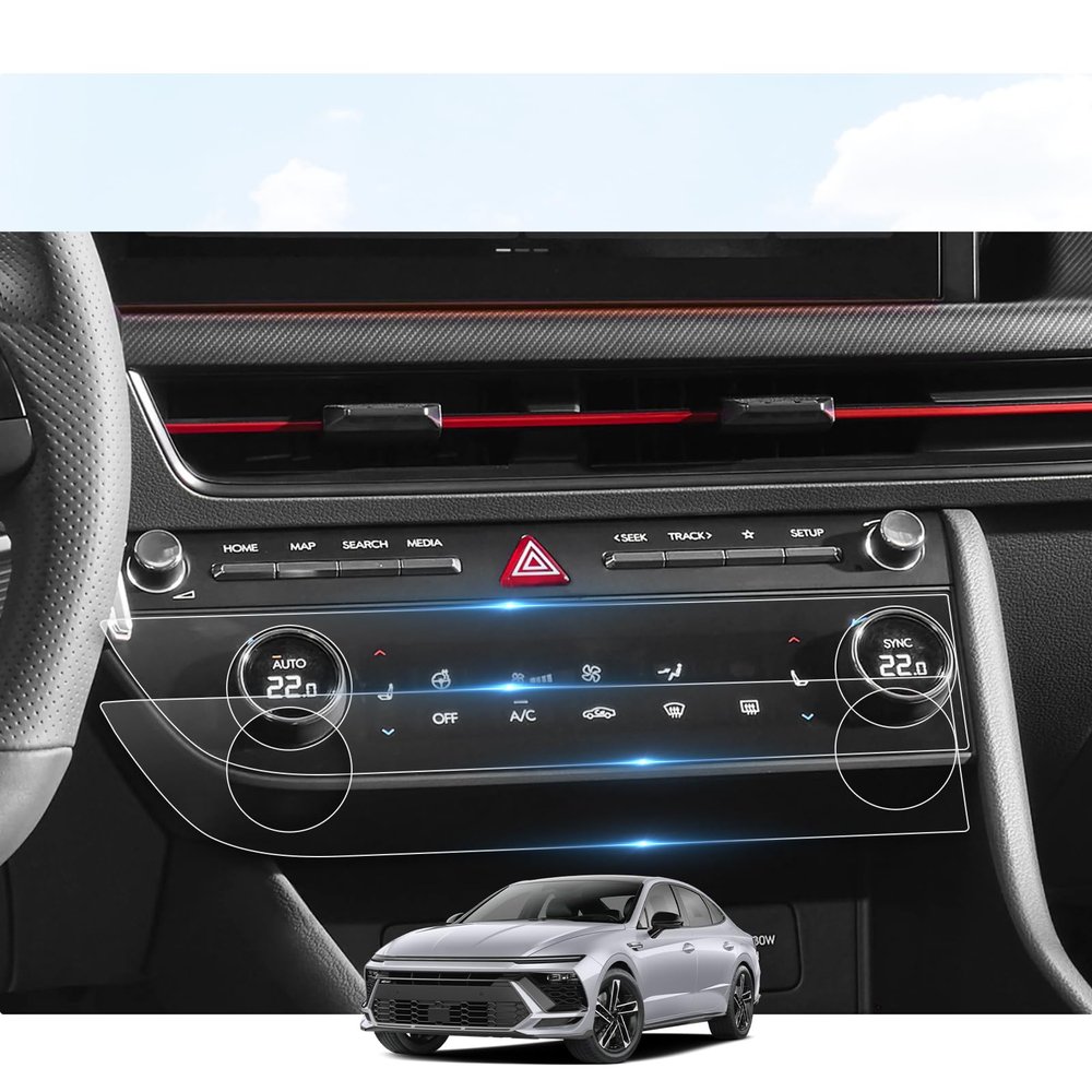 BIBIBO 2pcs Screen and Air Conditioning Protector for 2024 Hyundai Sonata - PET Nano Foils Anti-Scratch