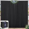 32 x 10ft Black Backdrop Curtains for Party Photo Background Curtains (10'L x 4'W Each, 8 Panels) with Rod Pocket, Wrinkle-Free Polyester Backdrop Drapes for Birthday Prom Bachelorette RIP Events view 1