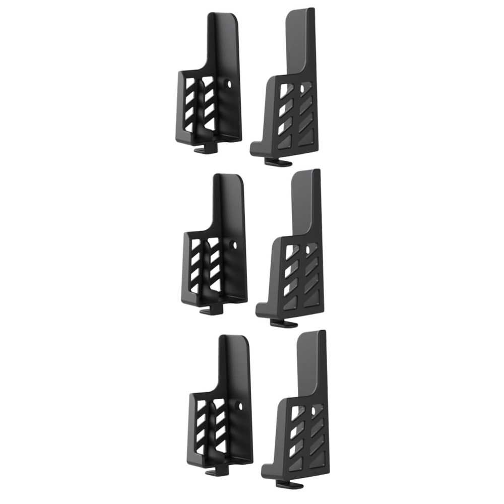 HOMSFOU 3pcs Double Slot Wall Bracket for Tablets and Mobile Phones Phone Holder for Easy Viewing Space-Saving Design Wall-Mounted Storage Stand Black