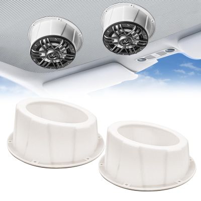 RECOIL USP65W Pairs of 6.5-Inch Speaker Pods, Universal 6.5 Angled Speaker Boxes, Surface Mount with Gaskets, White Enclosures Compatible with Marine, UTVs, Boats, RVs, Cars, Trailers