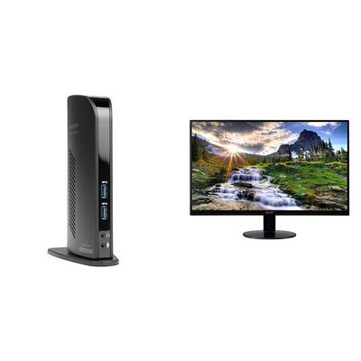 Kensington USB 3.0 Dual Display Docking Station for Windows, MacBooks, and Surface (K33972US) & Acer 21.5 Inch Full HD (1920 x 1080) IPS Ultra-Thin Zero Frame Computer Monitor (HDMI & VGA Port)