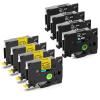 4 Black + 4 Yellow 12mm Label Tape Compatible Brother Ptouch TZe-335 White on Black Bundle with TZe-631 Black on Yellow for P Touch PT-D210 PTH110 PT-D220 PTD600 view 1