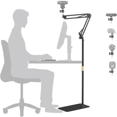 AceTaken Webcam Floor Stand,70-inch Metal Webcam Floor Holder Compatible with Logitech C920 StreamCam C930 C922 C615 C925e Brio 4K,Brio 500,MX Brio 4K Webcams
