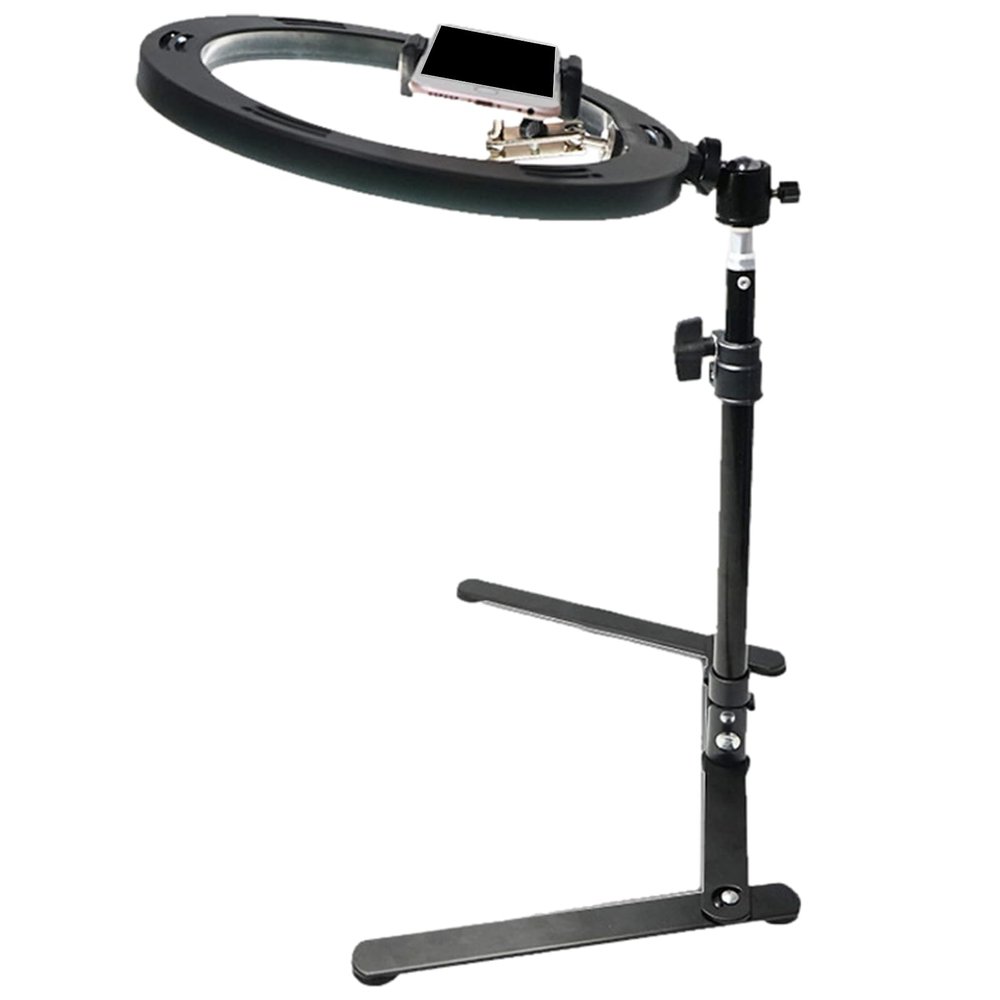 Erice Phone Stand with Light, Adjustable Selfie Phone Tripod with Light, Camera Stand, Phone Bracket, Photo Accessories, Recording Equipment for Cooking, Vlogging, Live Streaming (B)