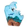 dcvbny Resin LED Ocean Surfing Night Lights,Handmade Wooden Epoxy Resin Bedside Table Lamp,3D Art Ornaments Office Bedroom Room Party Decor for Surfer Men Women Boys Girls (10-inch Surfing) view 1